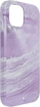 BodyGuardz Carve Marble designed for iPhone 15 compatible with MagSafe case cover with Lanyard - Purple/White