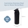 HYDROBREW Stainless Steel Sports Water Bottle - Black, 700ml