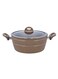 Royalford Granite Smart Casserole With Glass Lid Beige 24Cm