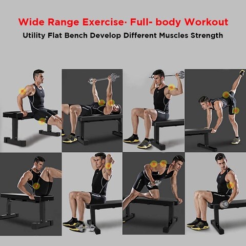 Max Strength Utility Exercise Bench For Weight Lifting Strength Training, Sit Up Abs Fitness Bench For Full Body Workout Of Home Gym