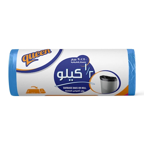 Queen Garbage Bags Roll - 90 x 70 Cm - 500 gram - Blue