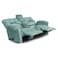 American Polo Velvet Double Cinematic Recliner Chair With Cups Holder - Light Turquoise - American Polo
