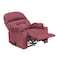 In House Velvet Classic Cinematic Recliner Chair With Cups Holder - Dark Pink - NZ80