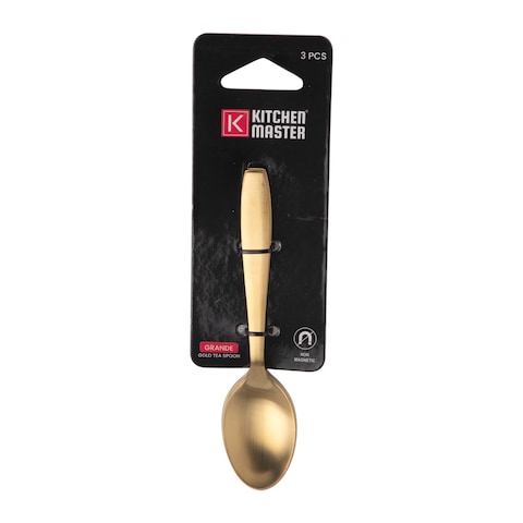 KITCHEN MASTER GOLD TEA SPOON, KM0107, 3PC PACK, GRANDE