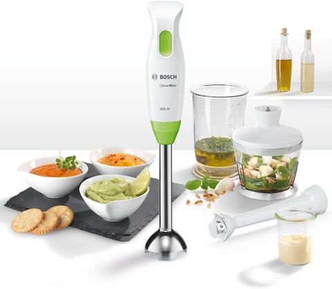 Bosch CleverMixx MSM2623GGB Hand Blender, 600W - White/Vivid Green