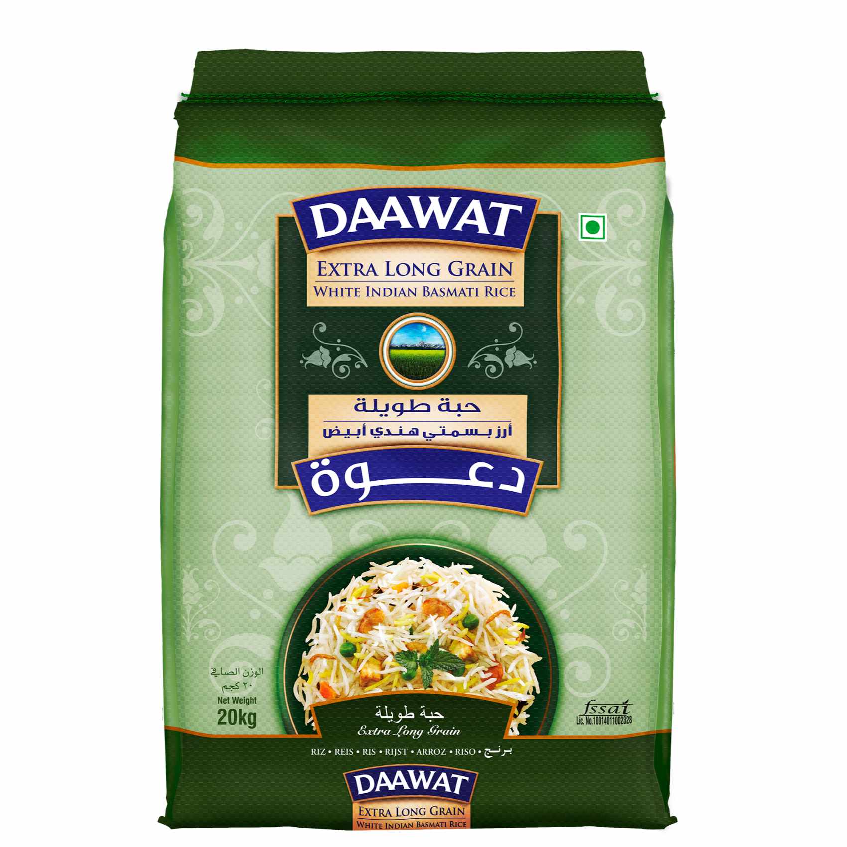 Buy Daawat Extra Long Grain White Indian Basmati Rice, 20kg Online