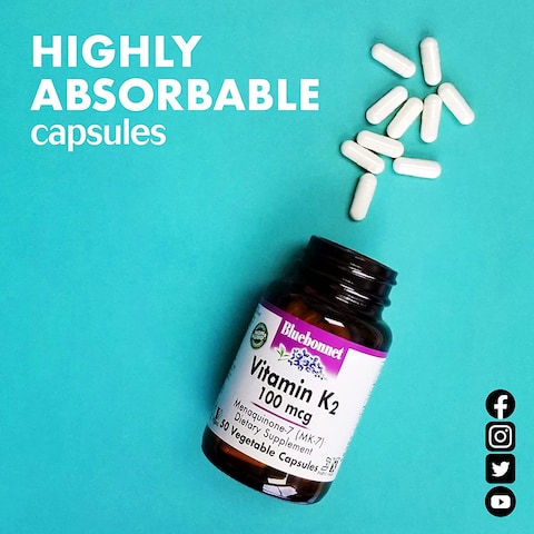Bluebonnet Vitamin K2 100 Mcg Capsules