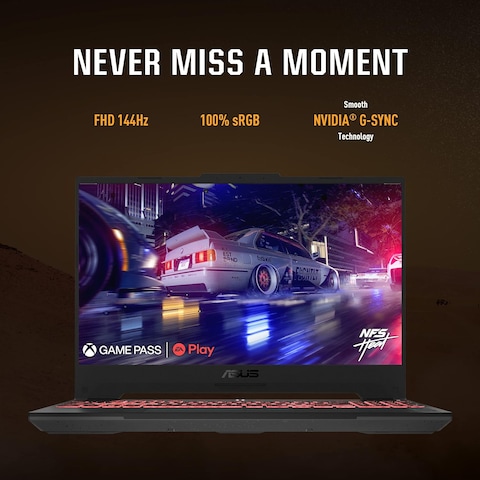 Asus TUF Gaming A15 FA507NU-LP031W Mecha Gray, Gaming Laptop, AMD R7 7735HS 16GB 512GB SSD, NV RTX4050, 6GB Graphics,Win11 Home, 15.6 Inch FHD 1920X1080 144Hz, HD Webcam, Backlit-RGB-Eng-Arb-KB