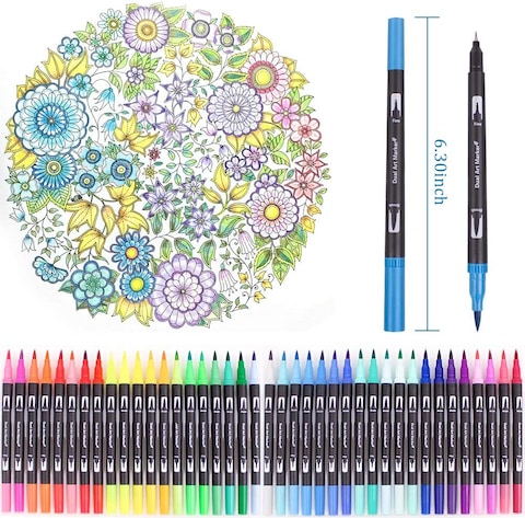 Innovative 100Pcs Watercolour Brush Fine Tip Colouring Pens.