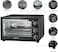 Impex OV 2901 1500W 35 Litre Electric Oven Toaster Grill With 60 Mins Timer Stainless Steel Rotisserie Function, Black