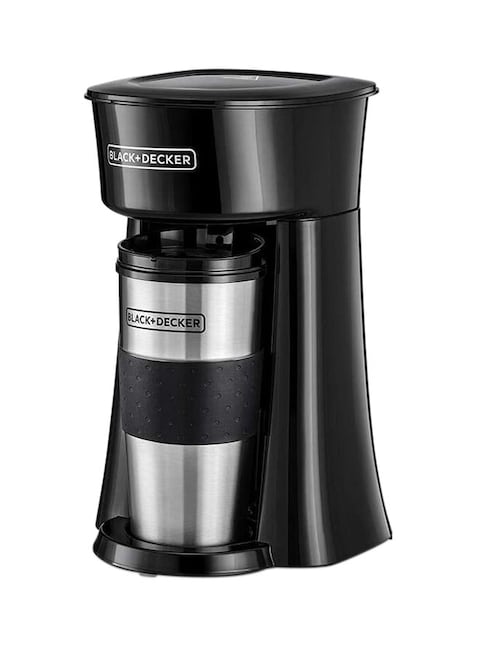 Black+Decker Coffee Machine, 650W, 360ml Travel Mug, Black - DCT10-B5