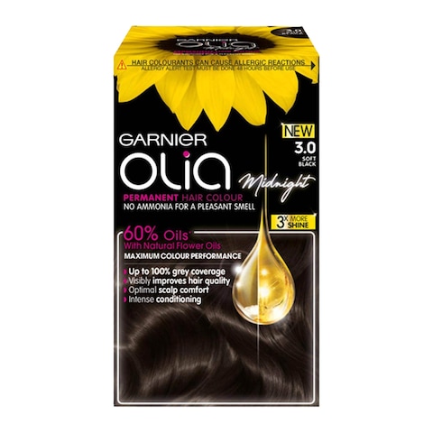 Buy Garnier Olia Ammonia Free Permanent Hair Colour 3.0 Soft Black in Saudi Arabia