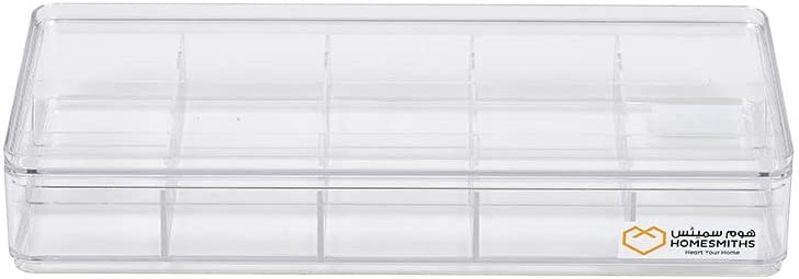 Homesmiths Stationery Box 15 Dividers Clear