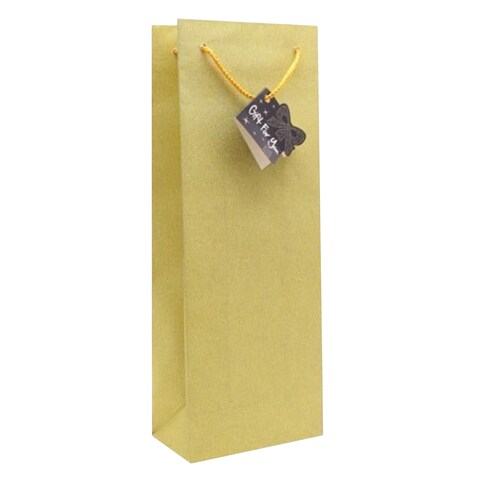 Uncle Bills Glitter Bottle Gift Bag 36x13.5x8cm Yellow