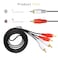 Generic-1.5 Meter Gold Plated RCA Audio Cable 2 RCA Male to 2 RCA Male AV Cable for DVD TV CD Sound Amplifier Black