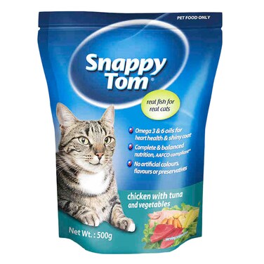 Snappy Tom Chicken With Tuna And Vegetable Cat Food 500g