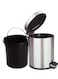 Stainless Steel Trash Bins, Recycle Bins, Round Step Waste Bin with Soft Close Lid, Durable Cantilever Foot Pedal Mechanism Steel Step Trash Can, Garbage Container Bin with Plastic Inner Bucket.5L