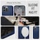 Spigen Silicone Fit (MagFit) compatible with MagSafe designed for iPhone 14 Pro Max case cover (2022) - Navy Blue