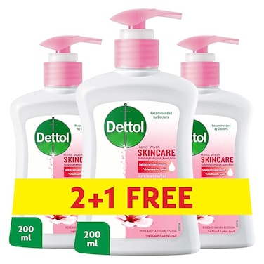 Dettol Skin Care Hand Wash Soap - 200ml - 2+1 Free