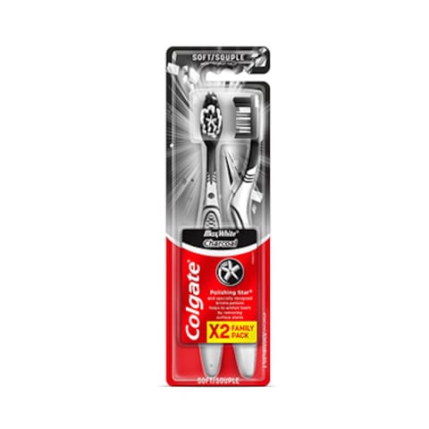 Colgate Toothbrush Max White Charcoal Medium X2