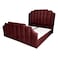 In House Taj Velvet Bed Frame - Queen - 200x160 cm - Burgundy