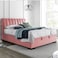 In House Blven Velvet Bed Frame - King - 200x180 cm - Light Pink