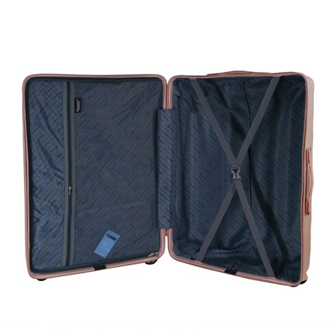 Senator Hard Case Trolley Luggage Set of 3 For Unisex ABS Lightweight 4 Double Wheeled Suitcase With Built In TSA Type Lock A5125 Milk Pink