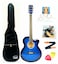 Mike Music 40Inch Acoustic Guitar With Bag And Strap And Extra Strings And Capo And Guitar Picks (40 Inch Glossy, Blue)