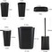 Bathroom Accessories Set,6-Piece Bathroom Gift Set,Toothbrush Holder,Toothbrush Cup,Soap Dispenser,Soap Dish,Toilet Brush Holder,Trash Can,Tumbler Bathroom Accessory Set Complete,Black