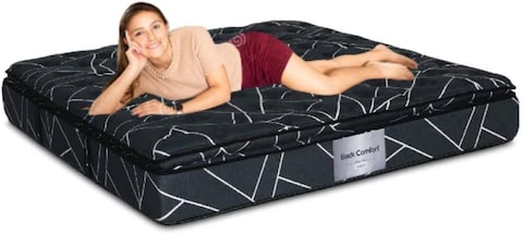 Galaxy Design Back Comfort Pocket Spring Mattress Pillow Top Mattress Black Color Size (L x W x H) 200 x 120 x 30cm Model-GDF1220-5 Year Warranty.