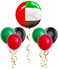 Party Time 7pcs UAE National Day Balloon Set of 18" Round UAE Flag Foil Balloon and 6pcs Latex Balloons For UAE National Day Decoration Supplies