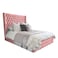 In House Burgas Velvet Bed Frame - Queen - 200x160 cm - Light Pink