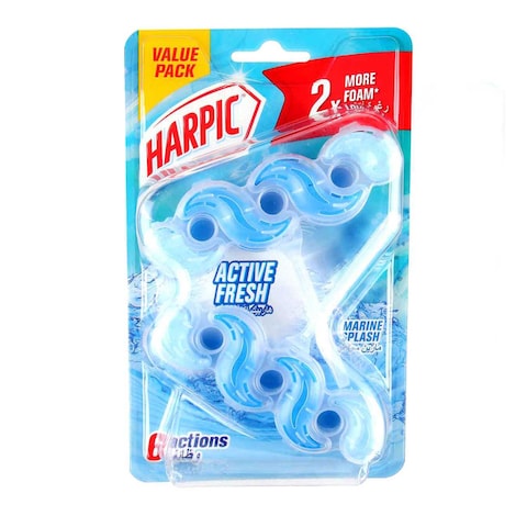 Harpic Active Fresh Marine Splash 2 Toilet Rim Blocks 70g 2 PCS