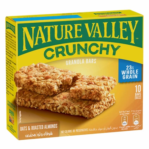 Buy Nature Valley Granola Bars Oats And Roasted Almond 23g Pack of 10 in Saudi Arabia