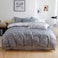 LUNA HOME Queen/Double size 6 pieces, Reversible Design Grey and White Sakura Duvet cover without filler.