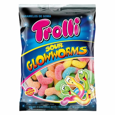 Trolli Gummies Sour Glowworms Candy 100g
