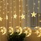 Crescent Moon Star Curtain LED Fairy Lights Ramadan D&eacute;cor 2.5M