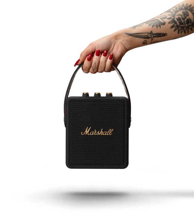 Marshall Stockwell Ii Black &amp; Brass Portable Bluetooth Speaker