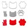 Generic 6Pcs Cute Kitty Cat Face And Cat Palms Shapes Cookies Fondant Daugh Cutter And Imprint, Drawing Stamcils, Kids Educational Toys