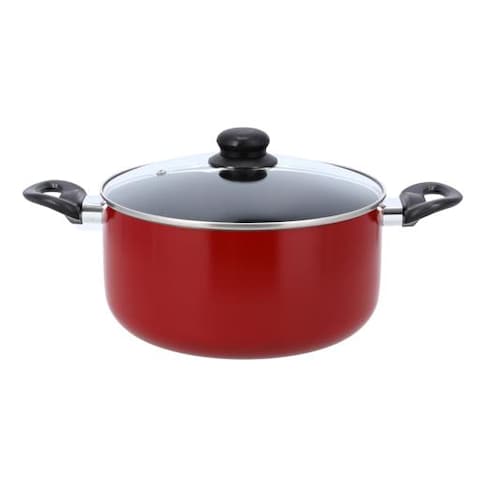 Non-Stick Cookware Set, 9pcs Aluminium Cookware, DC1995   3 Layer Durable Construction   Tempered Glass Lid with Steel Frame   CD Bottom   Bakelite Handle   2pcs Nylon Tool