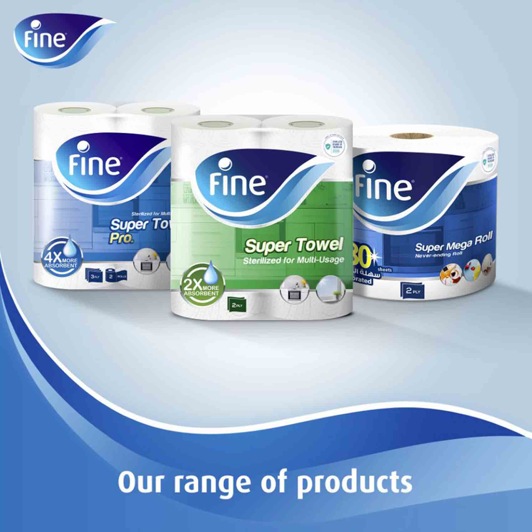Fine Kitchen Super Towel Pro 70 Sheet 3 Ply 8 Rolls product thumbnail 7