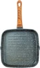 مقلاة شواء بتصميم مربع من رويالفورد مطلية بالغرانيت من الالومنيوم المصبوب تحتوي على فوهتين للصب، مقلاة طهي غير لاصقة مقاس 24 سم بمقبض من الباكيليت بلمسة نهائية من الخشب القوي بسمك 4 ملم موديل RF10764