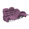 In House Velvet Triple Cinematic Recliner Chair With Cups Holder - Light Purple - NZ80
