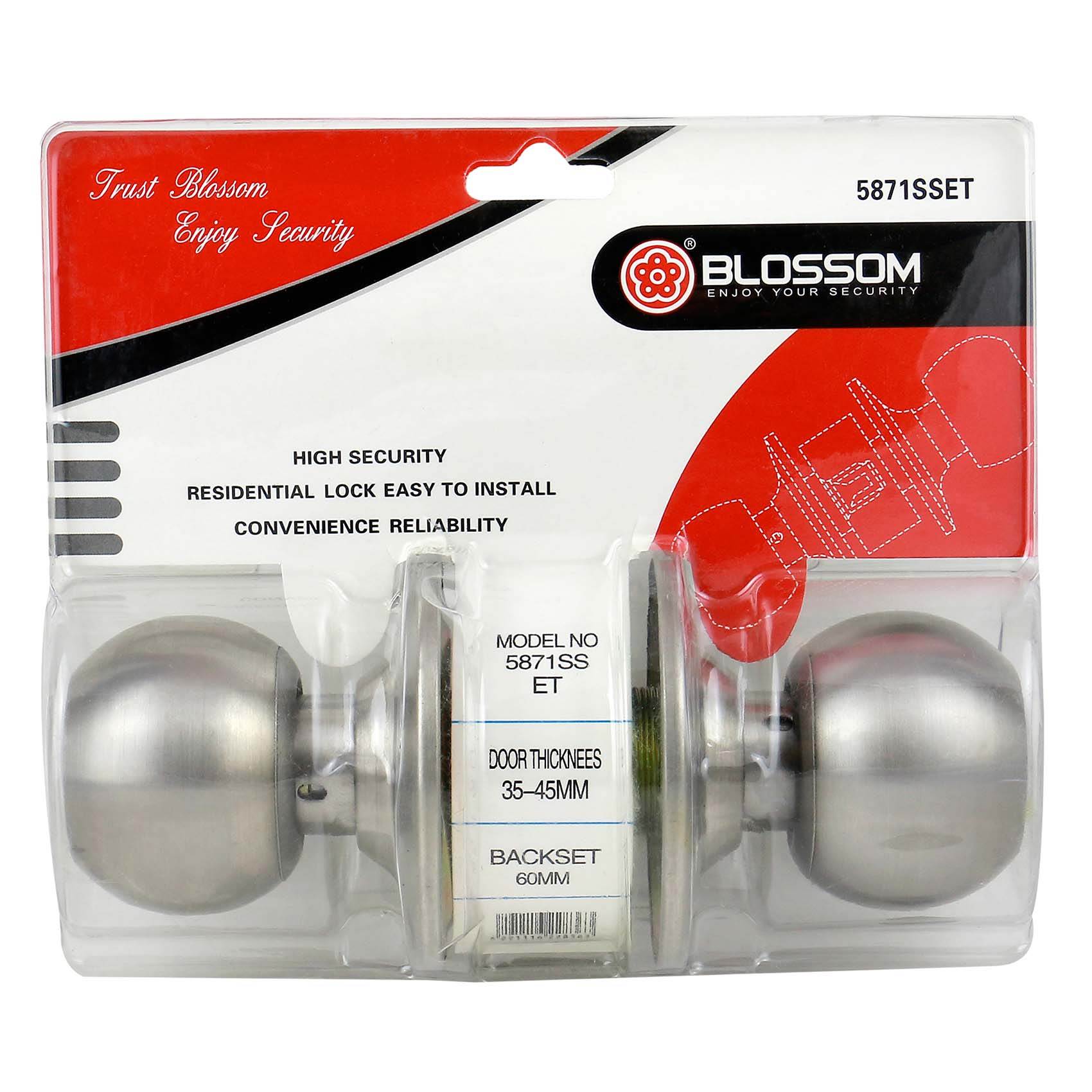 Buy Blossom Ball Door Lock Set 5871SSET Silver Pack of 2 Online ...