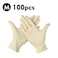 Docooler - (M)100 Pcs/Disposable Gloves Thick Powder-Free Rubber Latex Stretchy Gloves Sterile Food Safe Grade for Home Food Laboratory Use