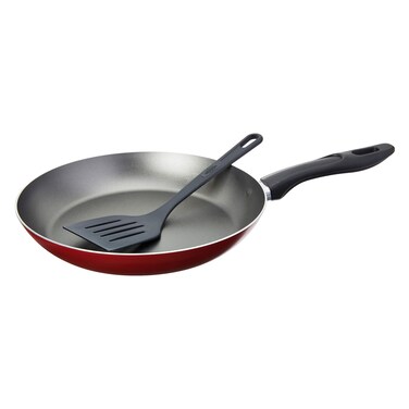 Brinox Aluminum  Frying Pan With Spatula 26cm Cherry Red