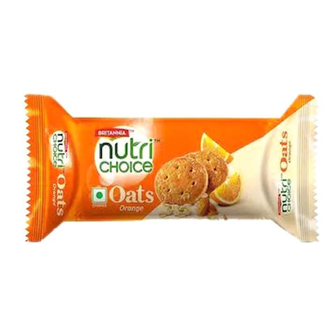 Britannia Nutri Choice Orange Flavored Oats Cookies 75g Pack of 6