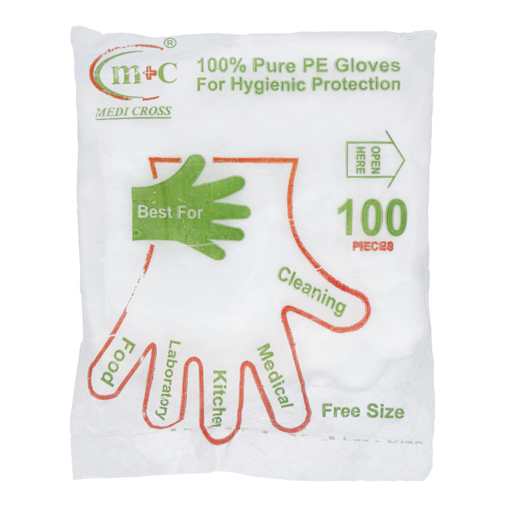 Medi Cross Pure PE Gloves 100 Pcs