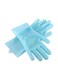 Generic Silicone Washing Scrubber Gloves Blue 13.5x6x1inch