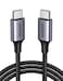 UGREEN USB-C to C Cable Alu Case with Nylon Braided 3A PD 60W Fast Charging 1m BK